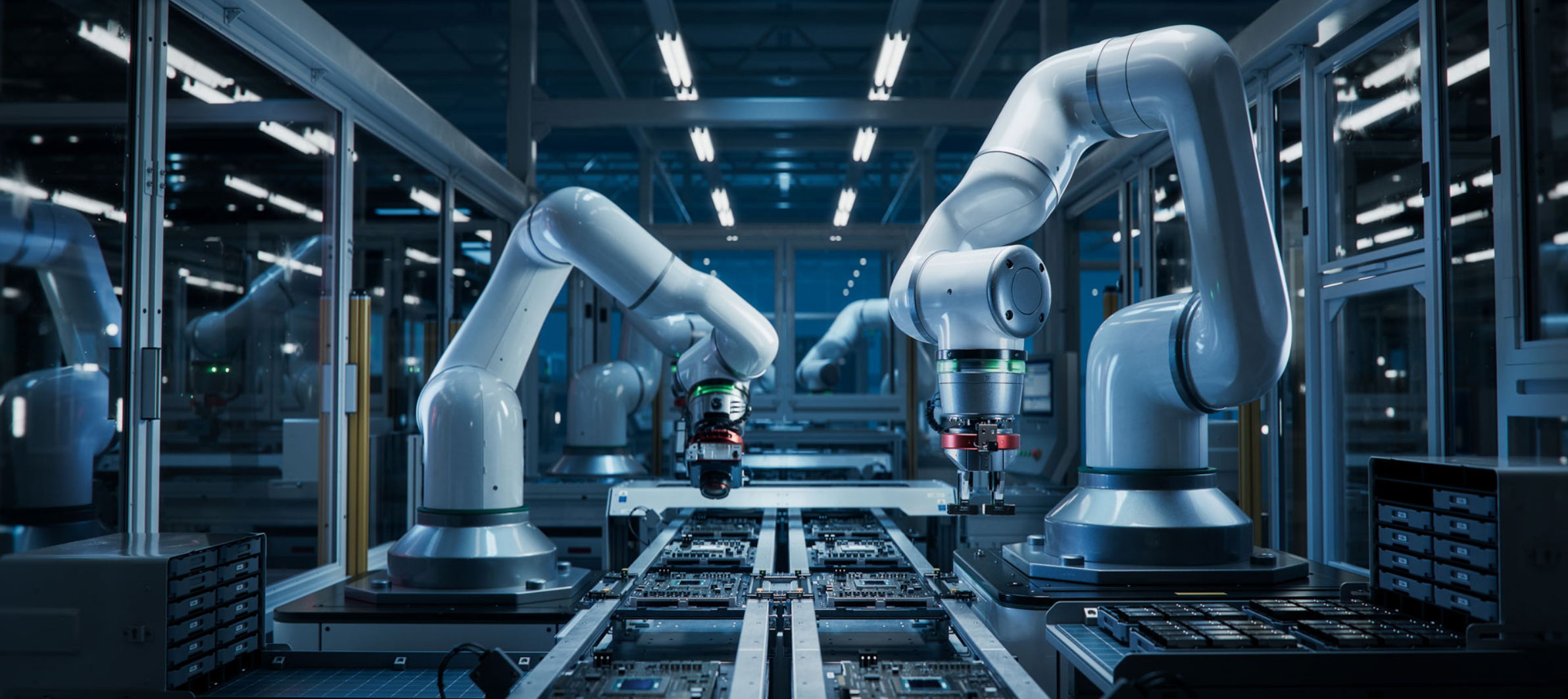 Automated factory showcasing Jabil’s advanced manufacturing expertise in optimizing production efficiency and supply chain operations.